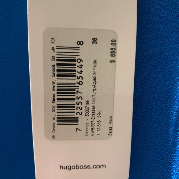 Hugo boss, women's blue dress, size 8 NWT - Picture 3 of 3